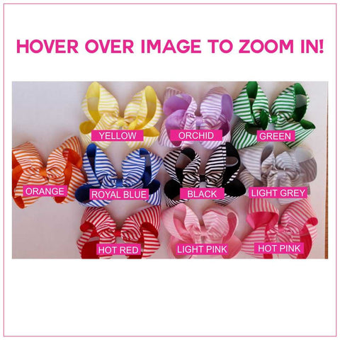 Stripe 6-inch Hair Bow Bundle