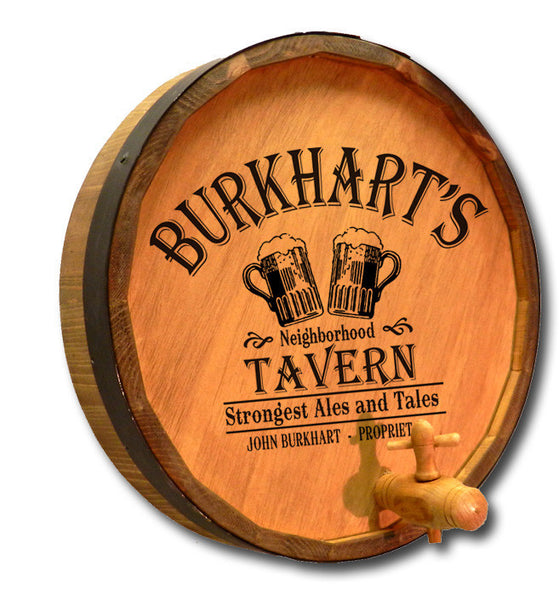 Beer Tavern Engraved Quarter Barrel