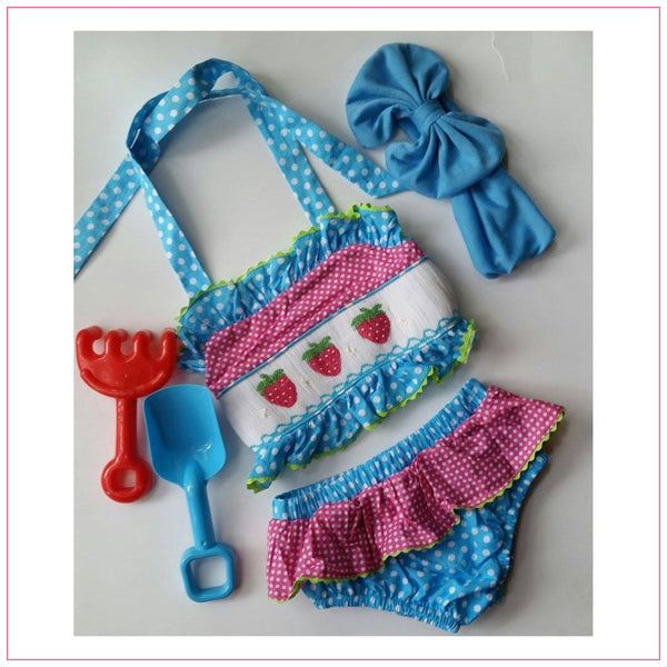 Strawberry Smocked Bikini