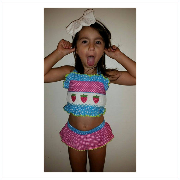 Strawberry Smocked Bikini