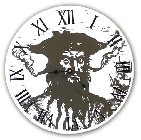 Blackbeard Clock Wood Sign