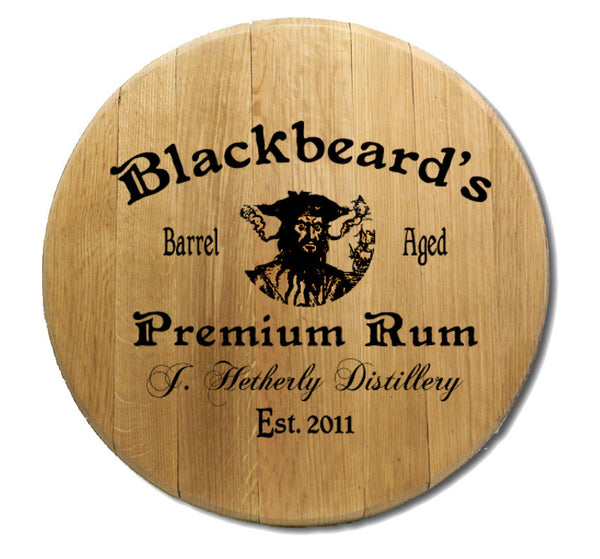 Blackbeard Engraved Barrel Head