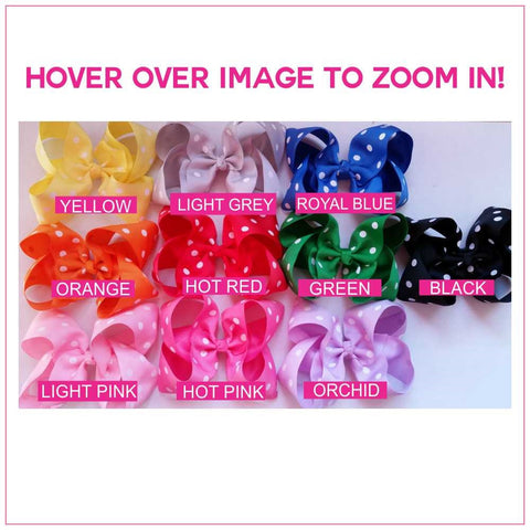 Polka Dot 6-inch Hair Bows Bundle