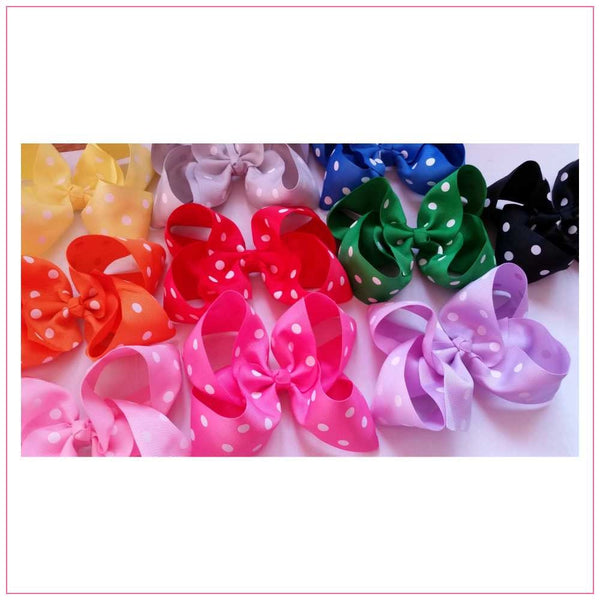 Polka Dot 6-inch Hair Bows Bundle